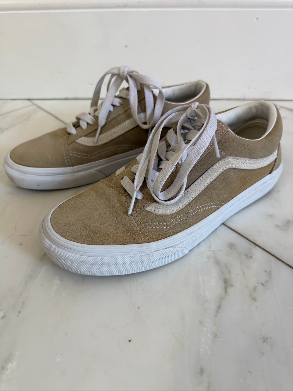 Vans Sand Beige Flat Skate Shoe Sneakers Women’s 8 Men/youth 6.5